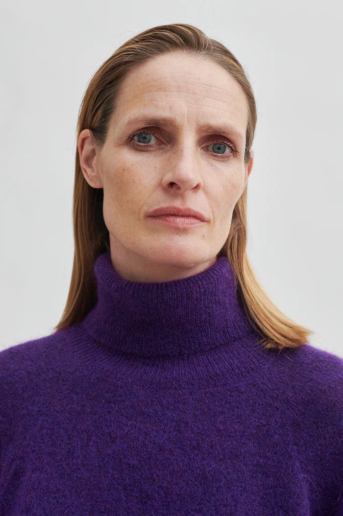 Brook Knit Oversize T-Neck - Tillandsia Purple