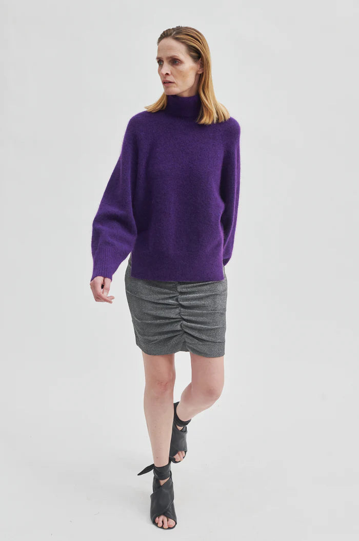 Brook Knit Oversize T-Neck - Tillandsia Purple