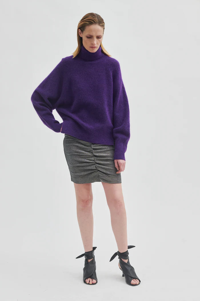 Brook Knit Oversize T-Neck - Tillandsia Purple
