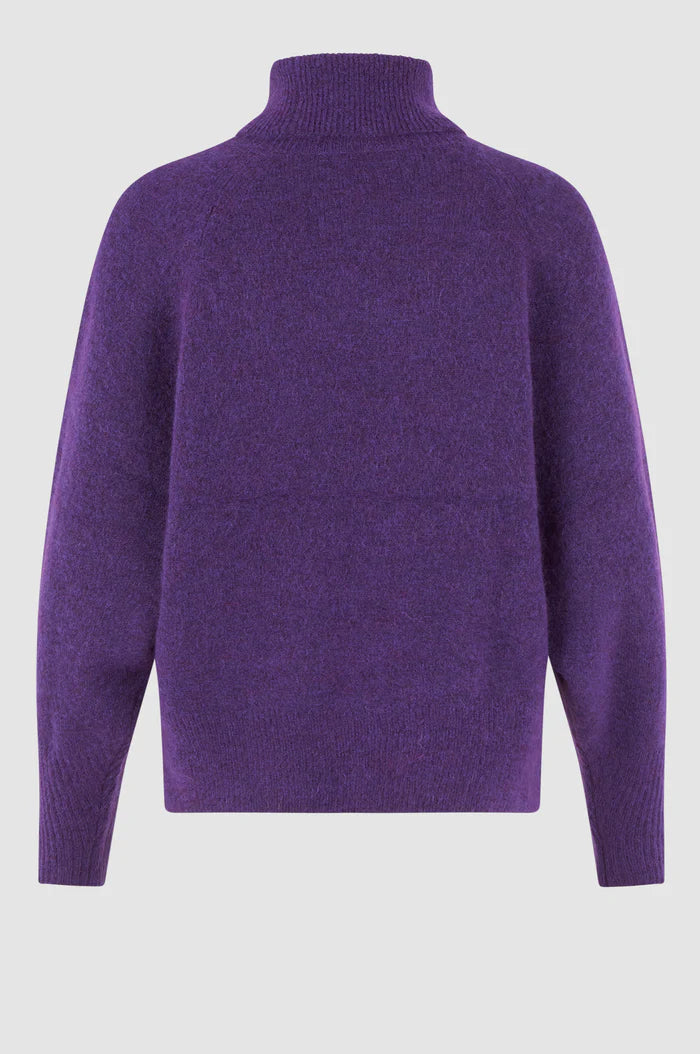 Brook Knit Oversize T-Neck - Tillandsia Purple