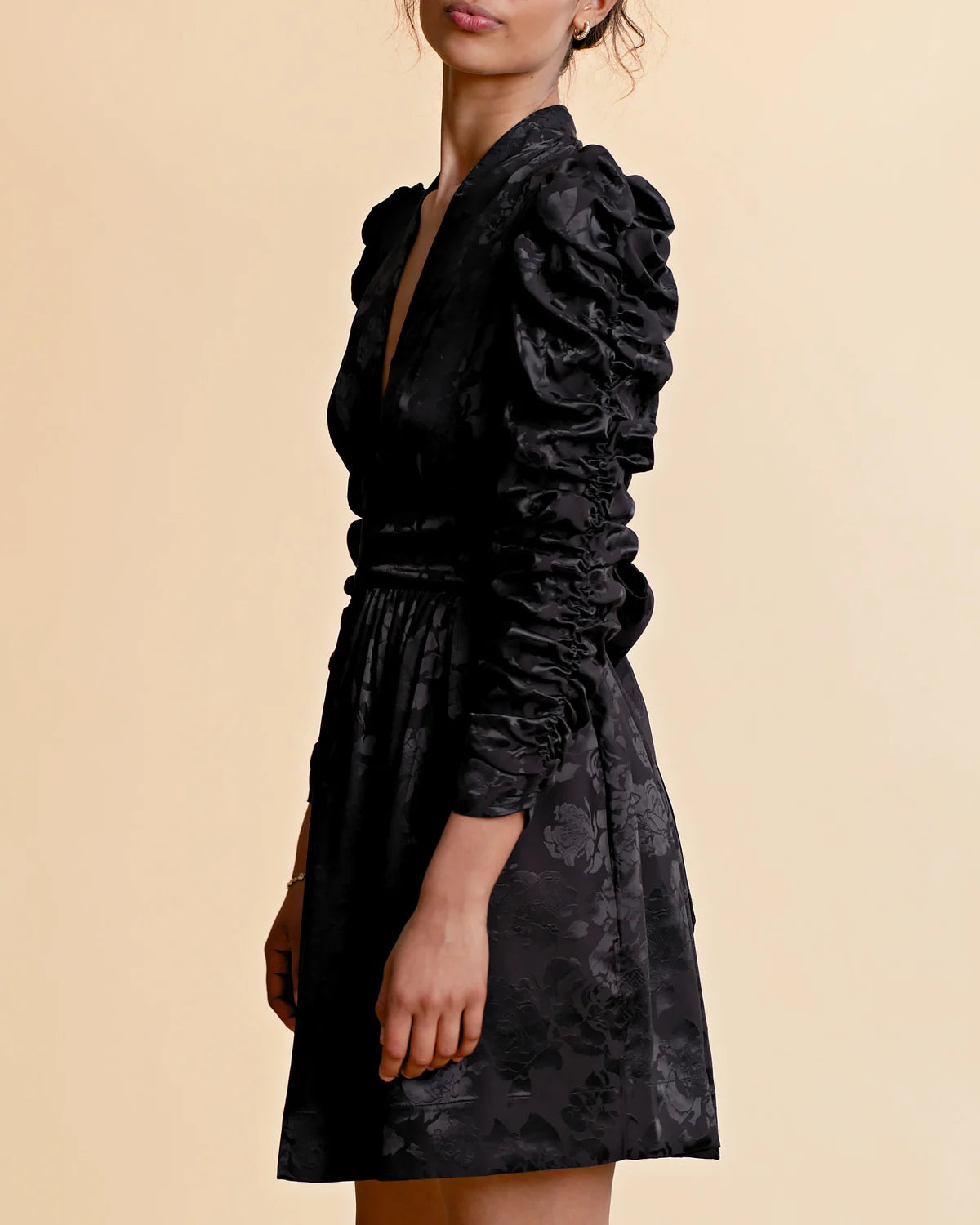Jacquard Tieband Dress - Black