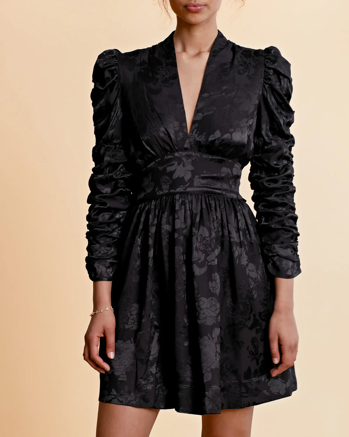 Jacquard Tieband Dress - Black
