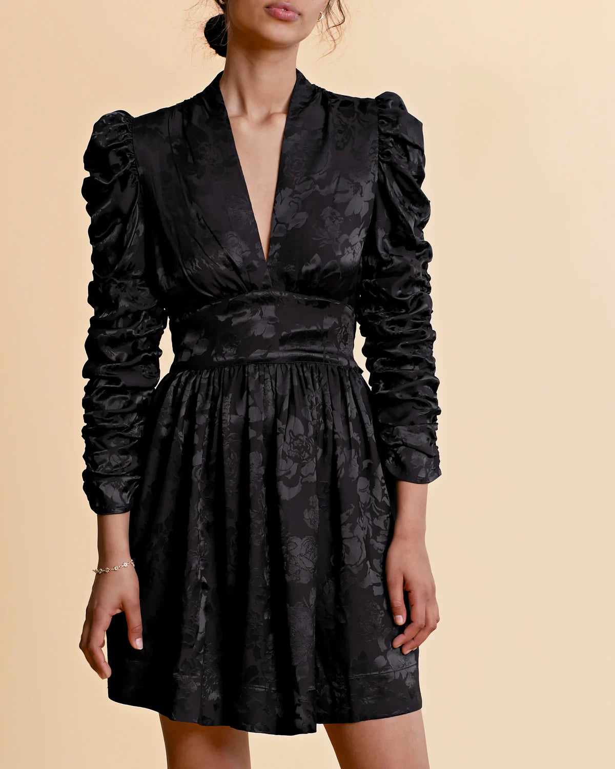 Jacquard Tieband Dress - Black