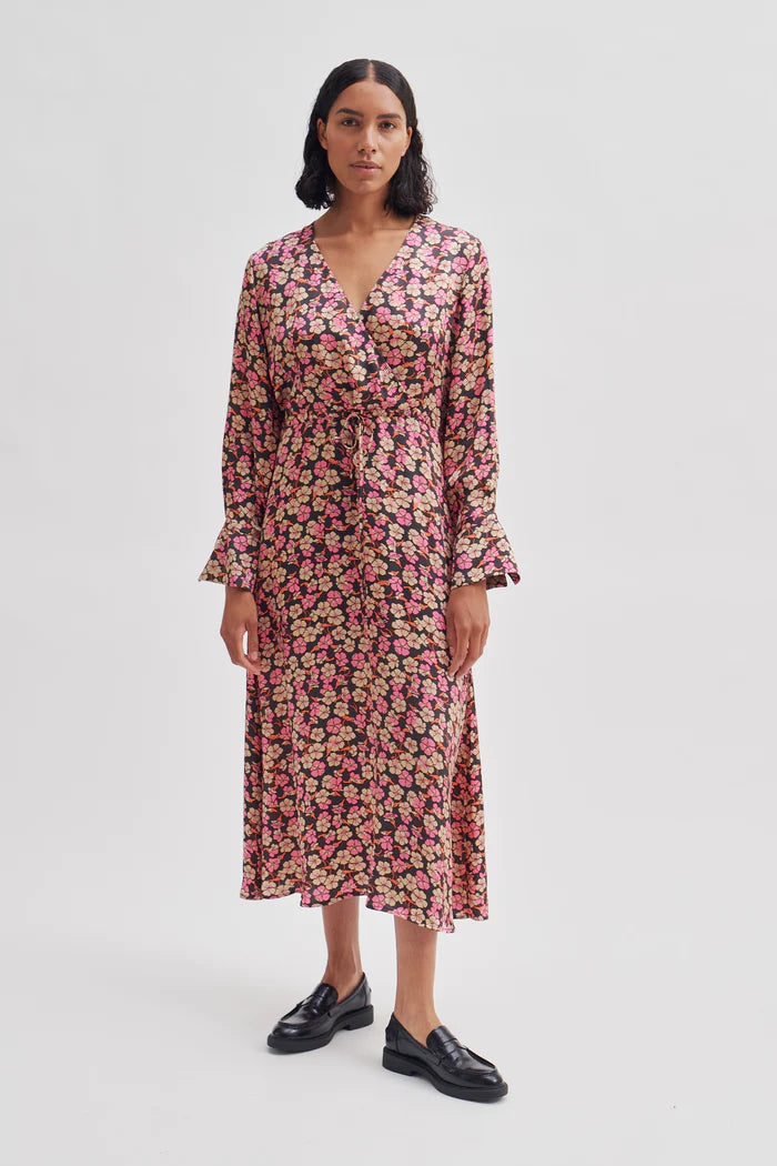 Victory V-Neck Dress - Camellia Rose