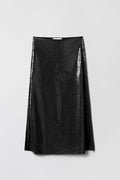 Bias Cut Sequin Skirt - Jet Black