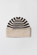 Marseille Turnup Beanie - Black Barley Stripe