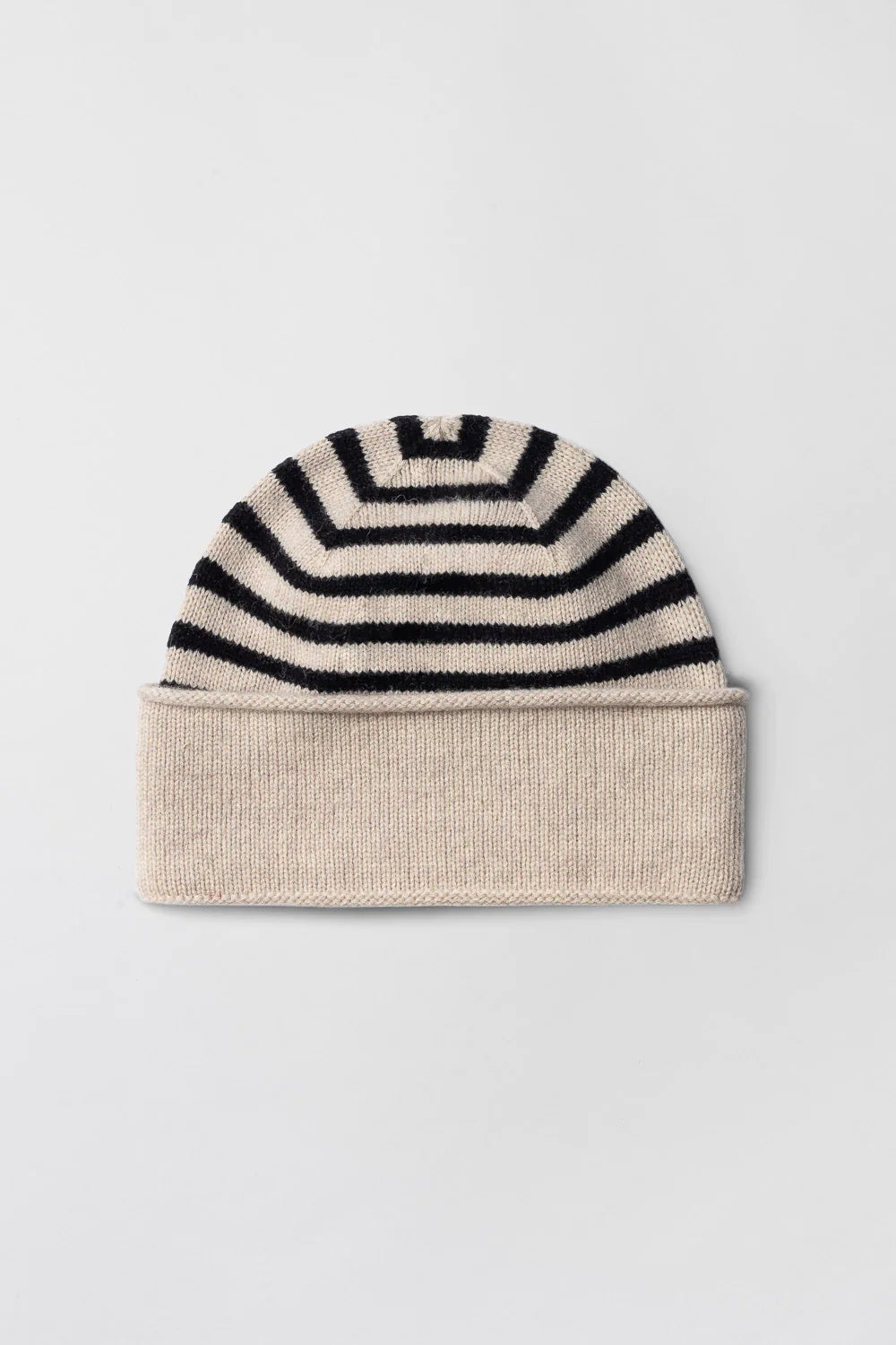 Marseille Turnup Beanie - Black Barley Stripe