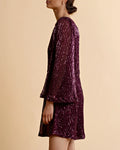 Sequins Mini Dress - Plum