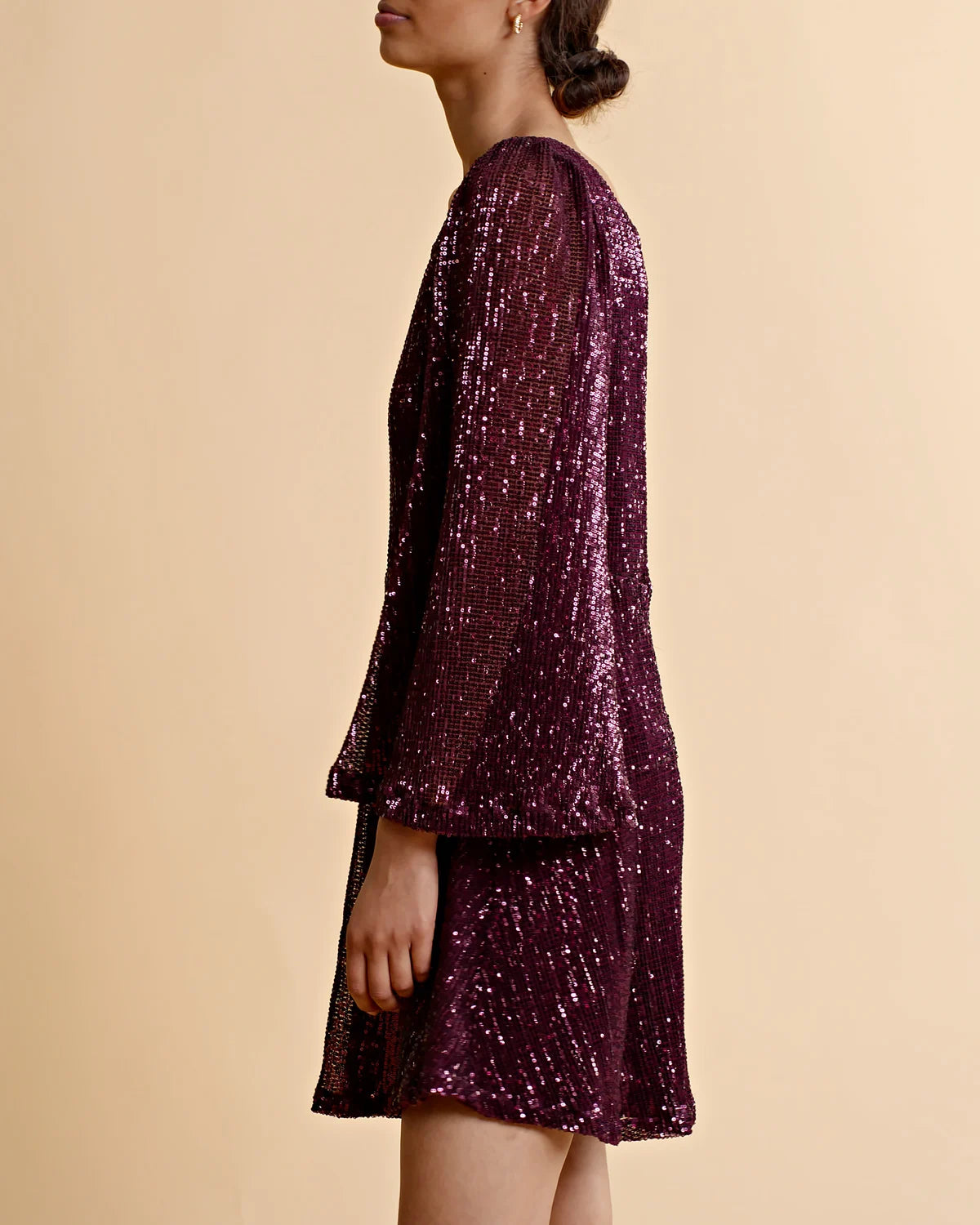 Sequins Mini Dress - Plum