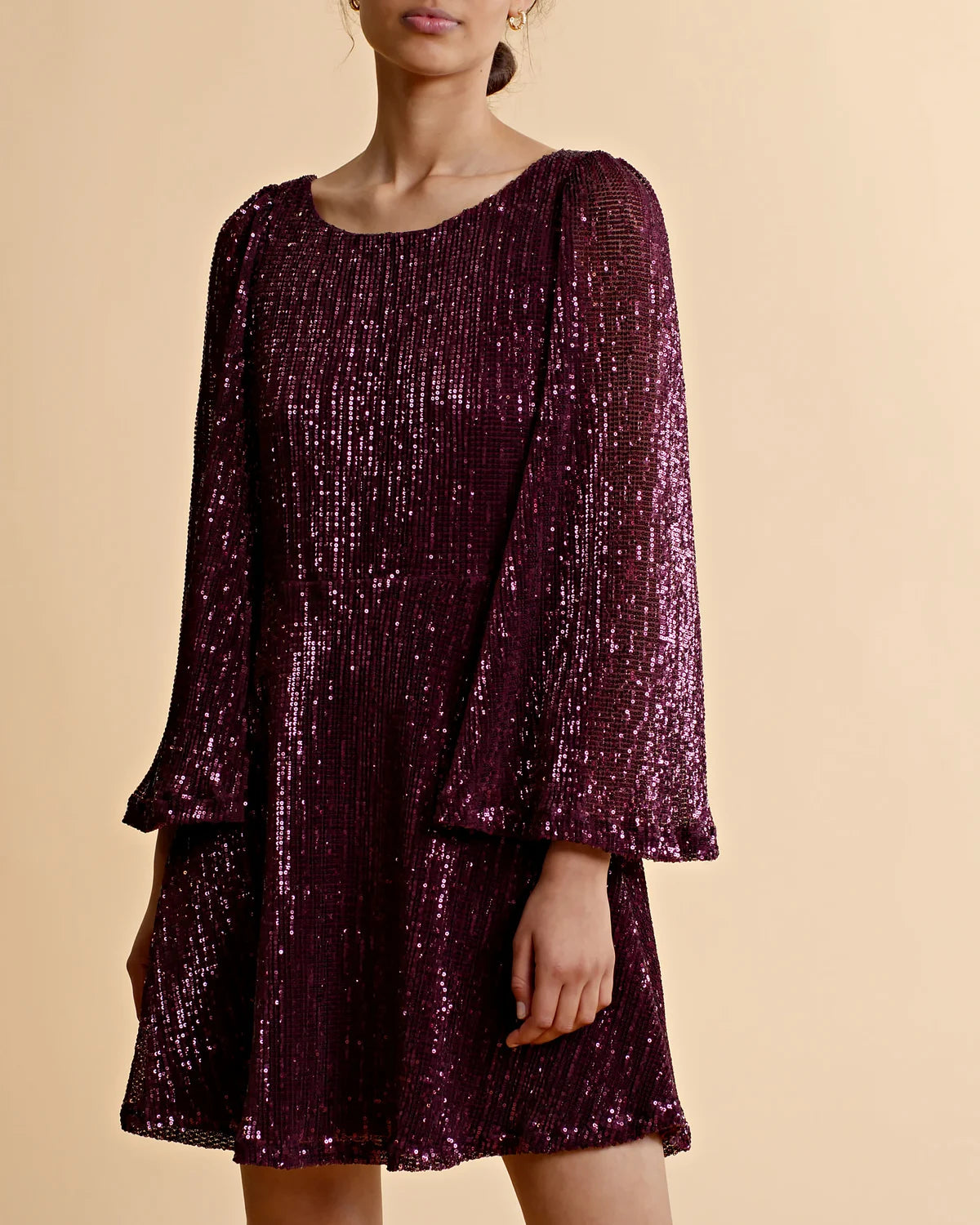 Sequins Mini Dress - Plum