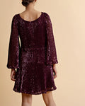 Sequins Mini Dress - Plum