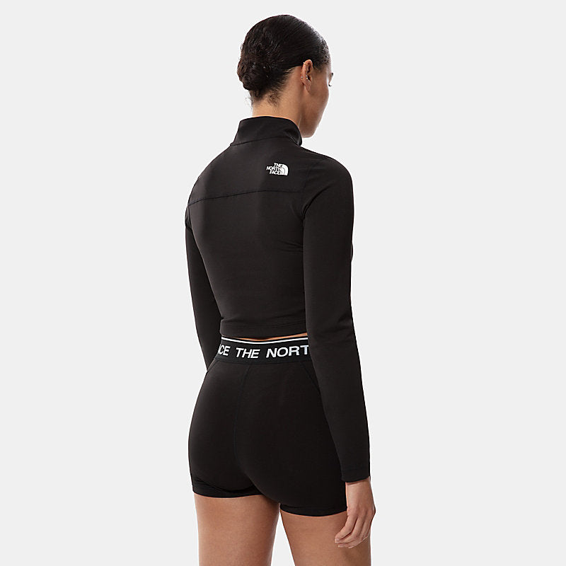 W Flex Crop Zip Through - Tnf Black