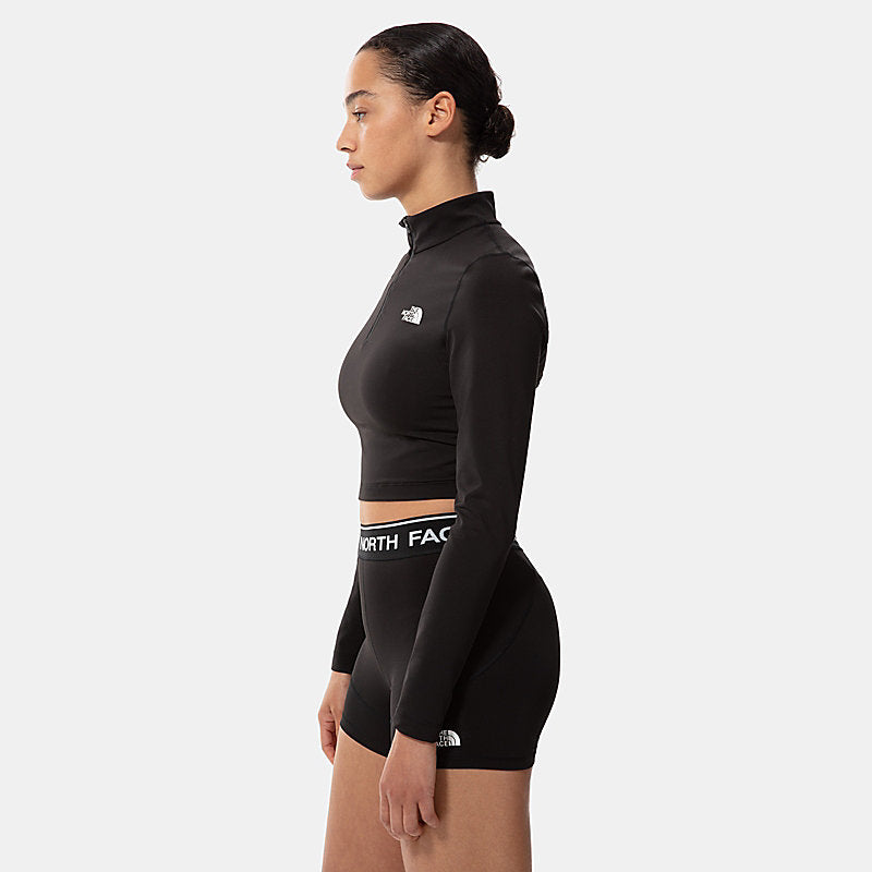 W Flex Crop Zip Through - Tnf Black