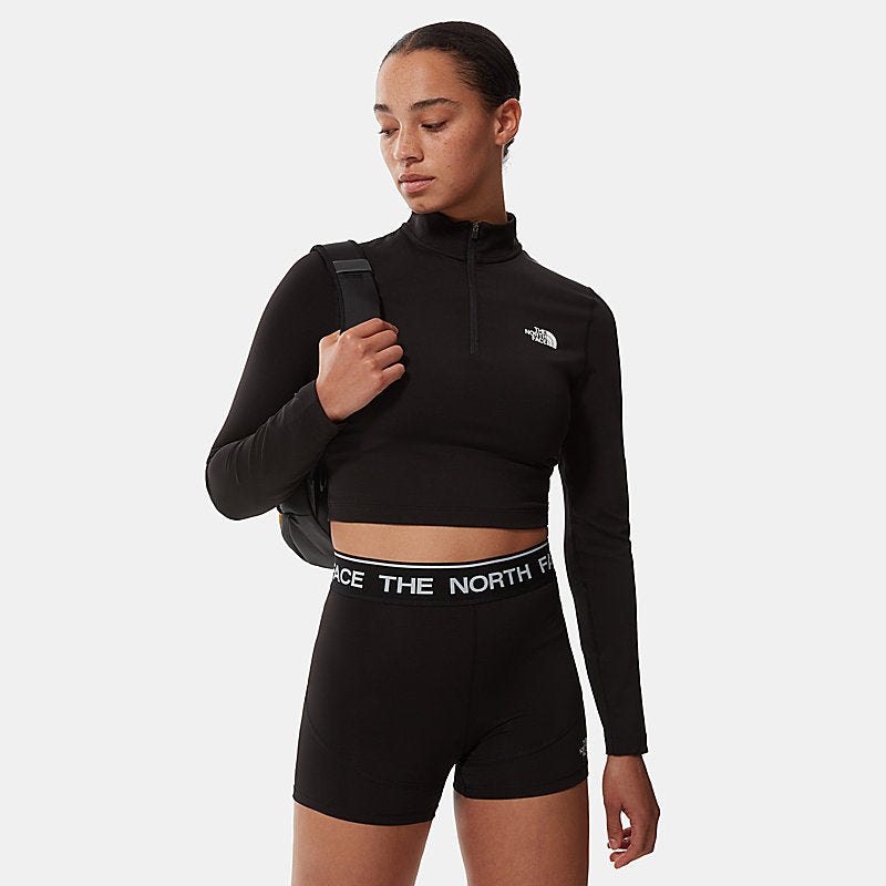 W Flex Crop Zip Through - Tnf Black