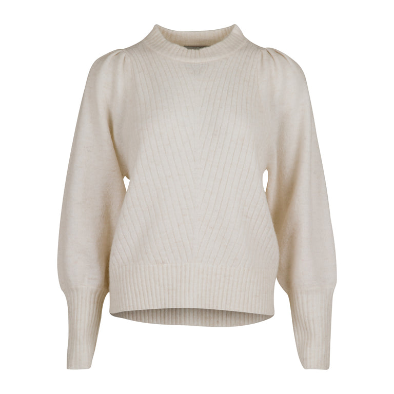 Kelsey Knit Blouse - Off White - Neo Noir - Gensere - VILLOID.no