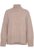 JaxyIW Turtleneck Refined - Mocha Grey Melange