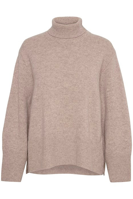JaxyIW Turtleneck Refined - Mocha Grey Melange