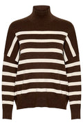 TenleyIW Turtleneck Pullover - Brun/Vit