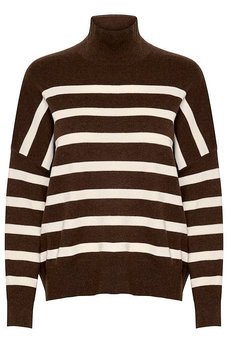 TenleyIW Turtleneck Pullover - Brun/Vit