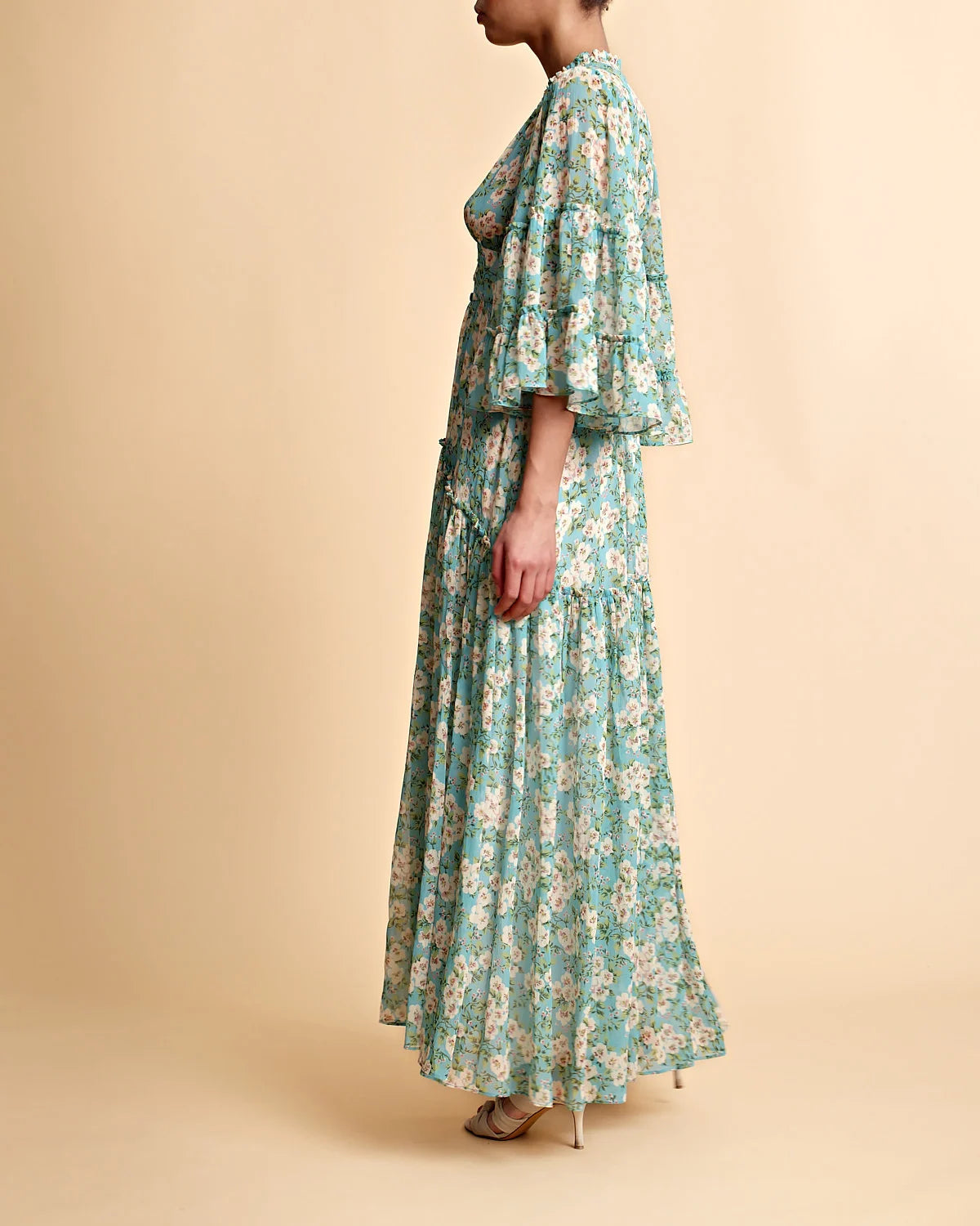 Chiffon V-Neck Dress - New York Blossom
