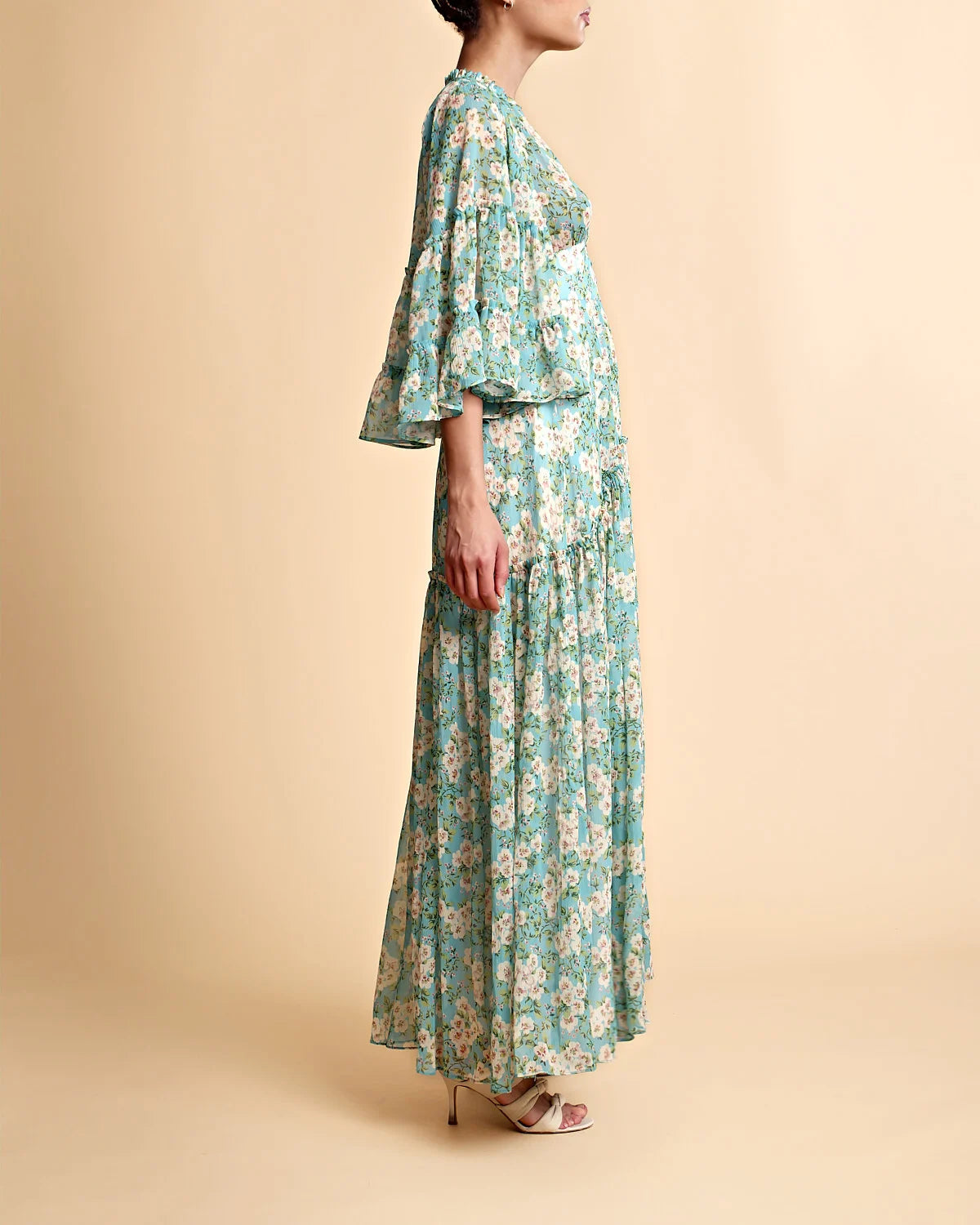 Chiffon V-Neck Dress - New York Blossom