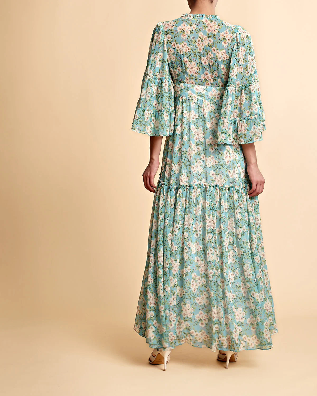 Chiffon V-Neck Dress - New York Blossom