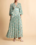Chiffon V-Neck Dress - New York Blossom