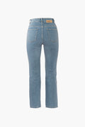 High Rise Cropped Kick Flare - Light Blue