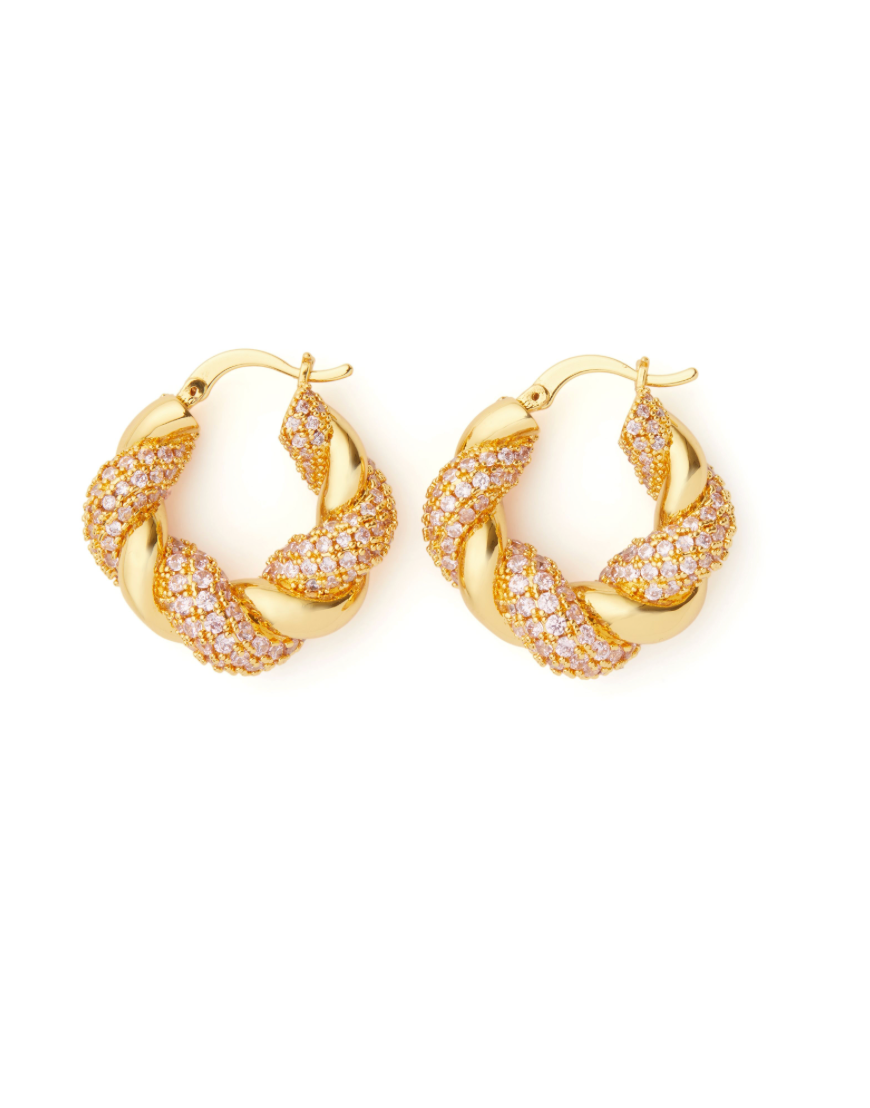 Croissant Hoops - Pink Sprinkles