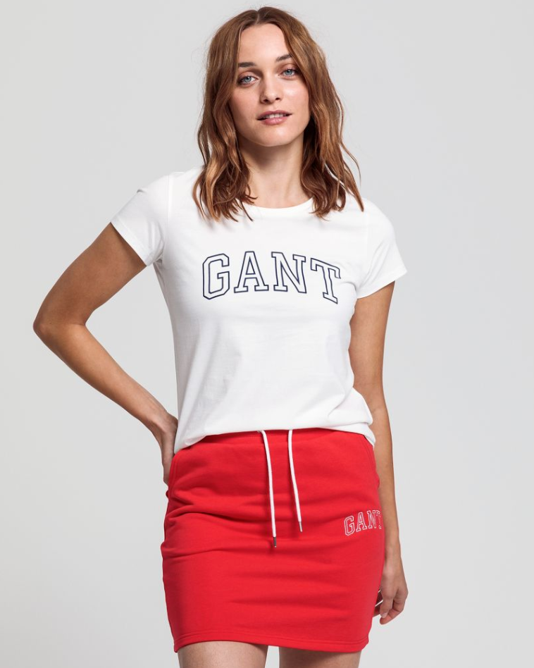 Arch Logo Capsleeve T-Shirt - Eggshell - GANT - T-skjorter & Topper - VILLOID.no