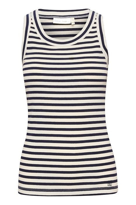 DagnaIW Striped Tank - Whisper White/Marine Blue