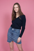 Stretch Cotton Cable V-neck - Evening blue - GANT - Gensere - VILLOID.no