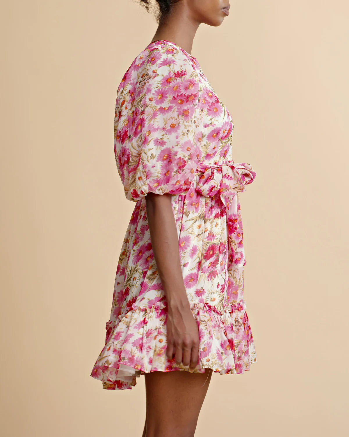 Organza Mini Dress - Pink Daisy