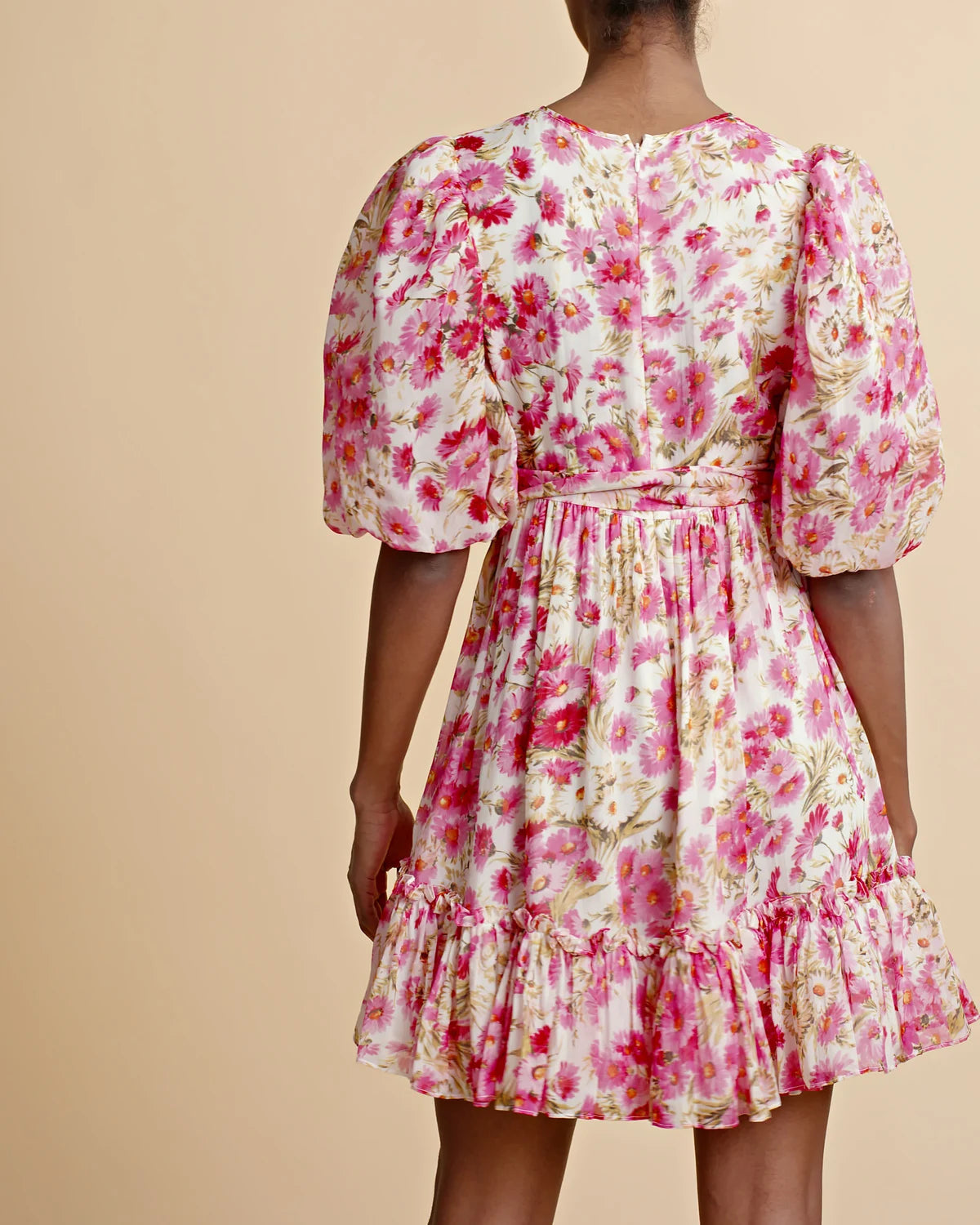 Organza Mini Dress - Pink Daisy