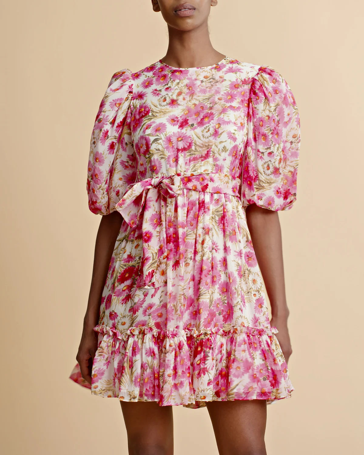 Organza Mini Dress - Pink Daisy