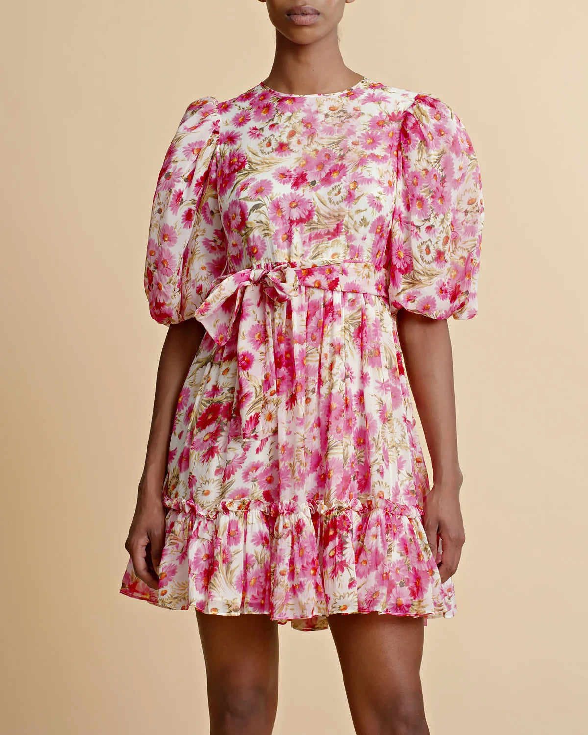 Organza Mini Dress - Pink Daisy