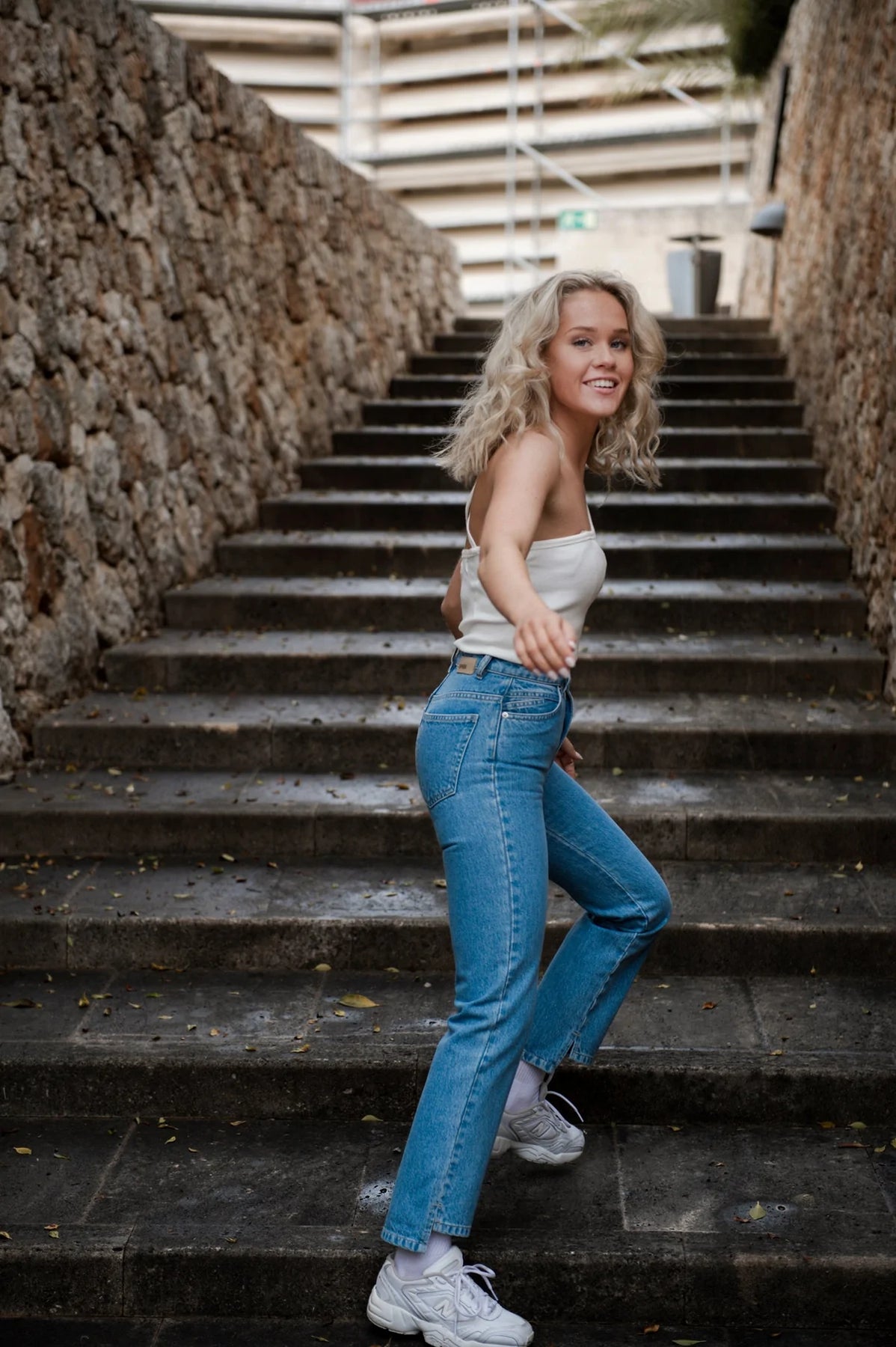 High Rise Cropped Kick Flare - Light Blue