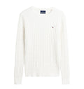 Stretch Cotton Cable Crew - Eggshell - GANT - Gensere - VILLOID.no