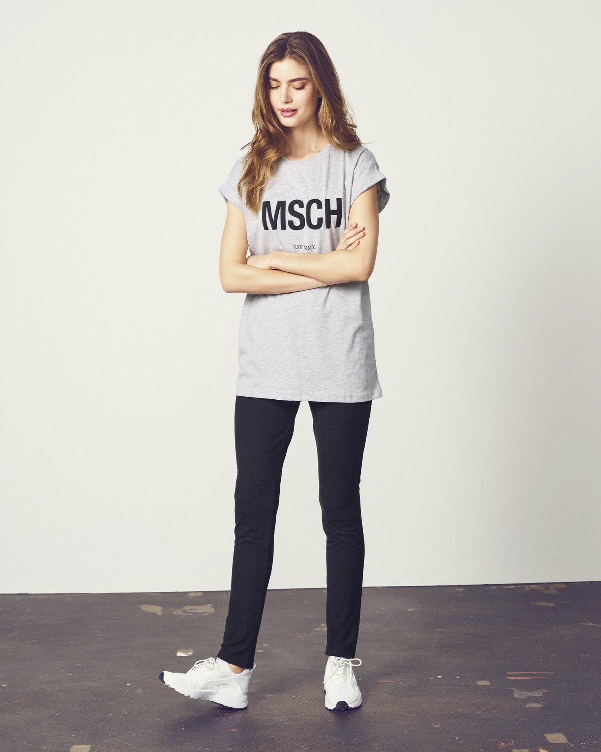 Alva Msch Est Tee - LGM/Black - Moss Copenhagen - T-skjorter & Topper - VILLOID.no
