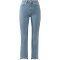 High Rise Cropped Kick Flare - Light Blue