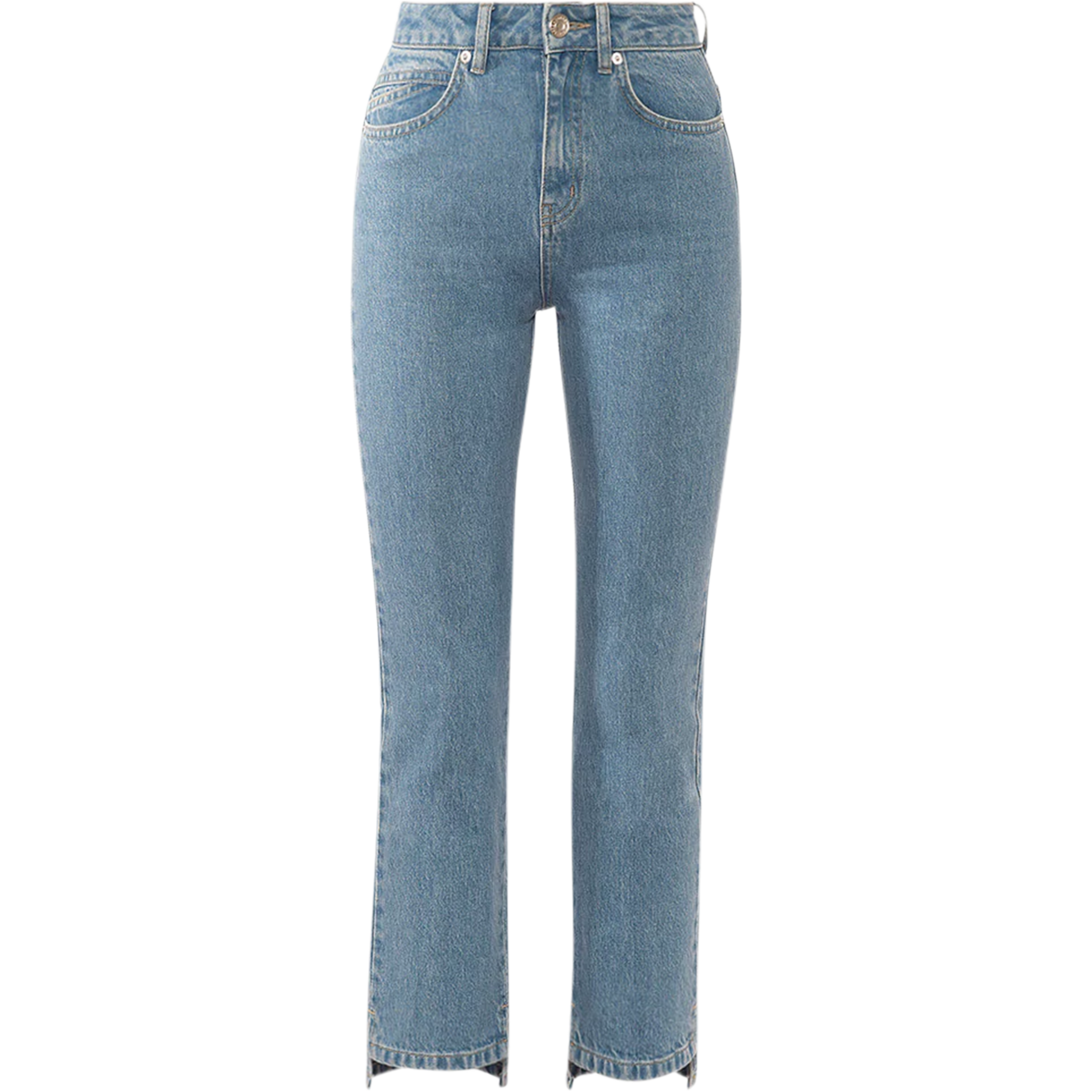 High Rise Cropped Kick Flare - Light Blue