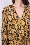 Snake Midi Dress - Chai Tea - Second Female - Kjoler - VILLOID.no