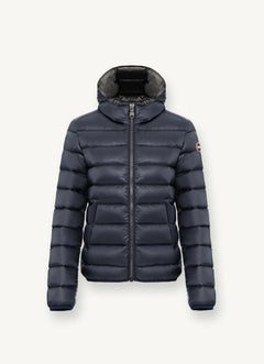 2286N Iridescent Down Jacket - Navy Blue/Dark Steel