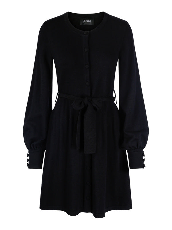 Elsie Merino Dress - Black - Ella & il - Kjoler - VILLOID.no
