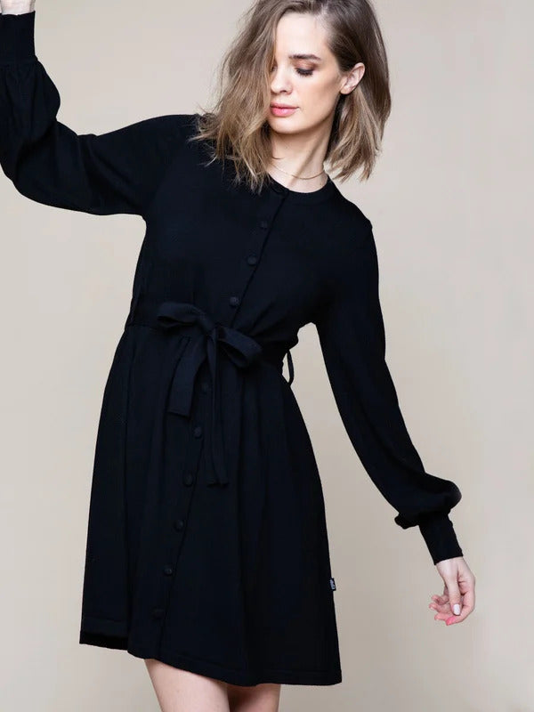 Elsie Merino Dress - Black - Ella & il - Kjoler - VILLOID.no