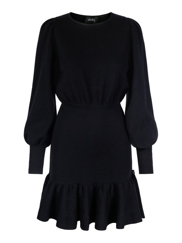 Florence Merino Dress - Black - Ella & il - Kjoler - VILLOID.no