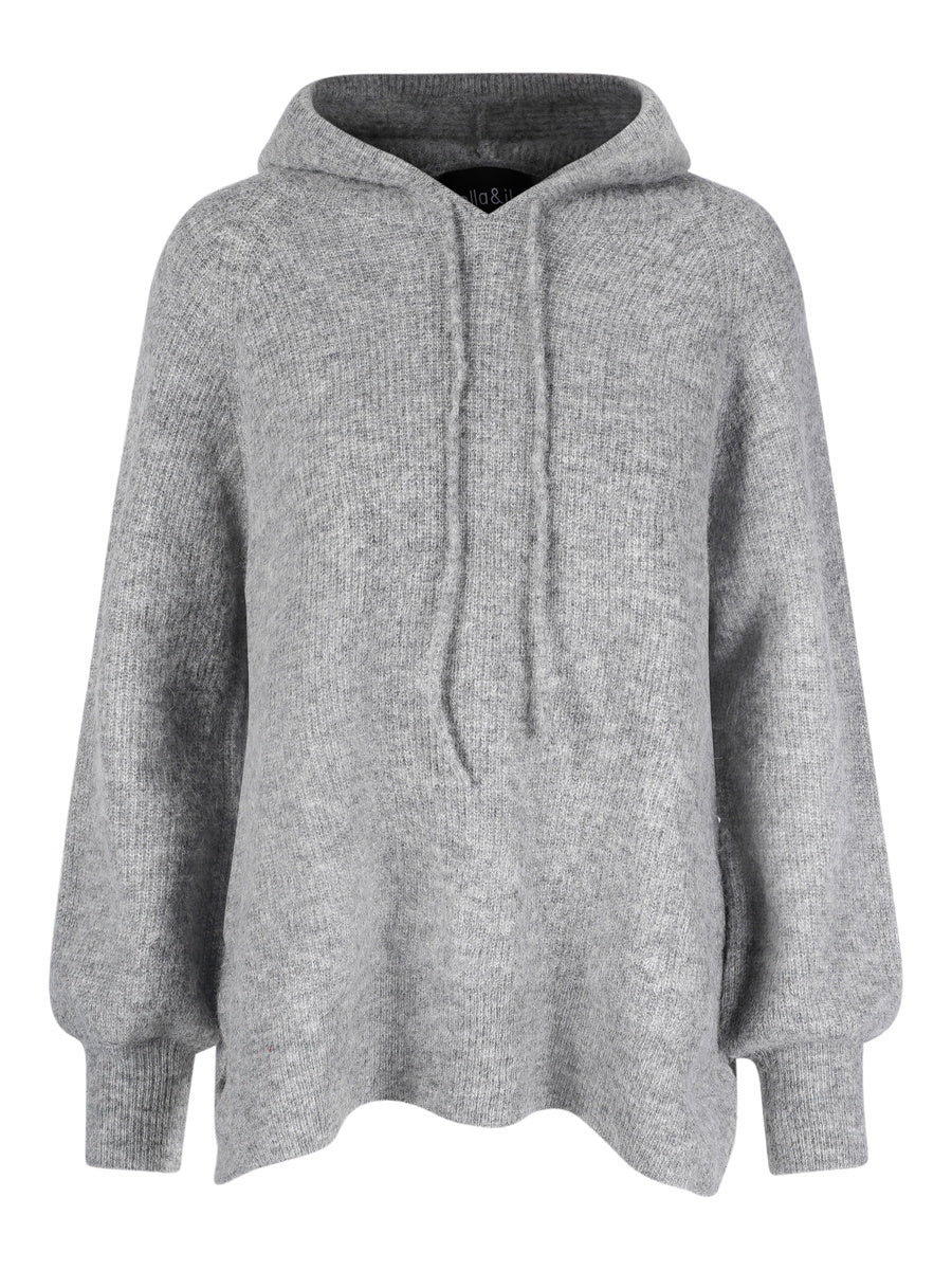 Luciana Alpaca Hood Sweater - Husky Grey - Ella & il - Gensere - VILLOID.no