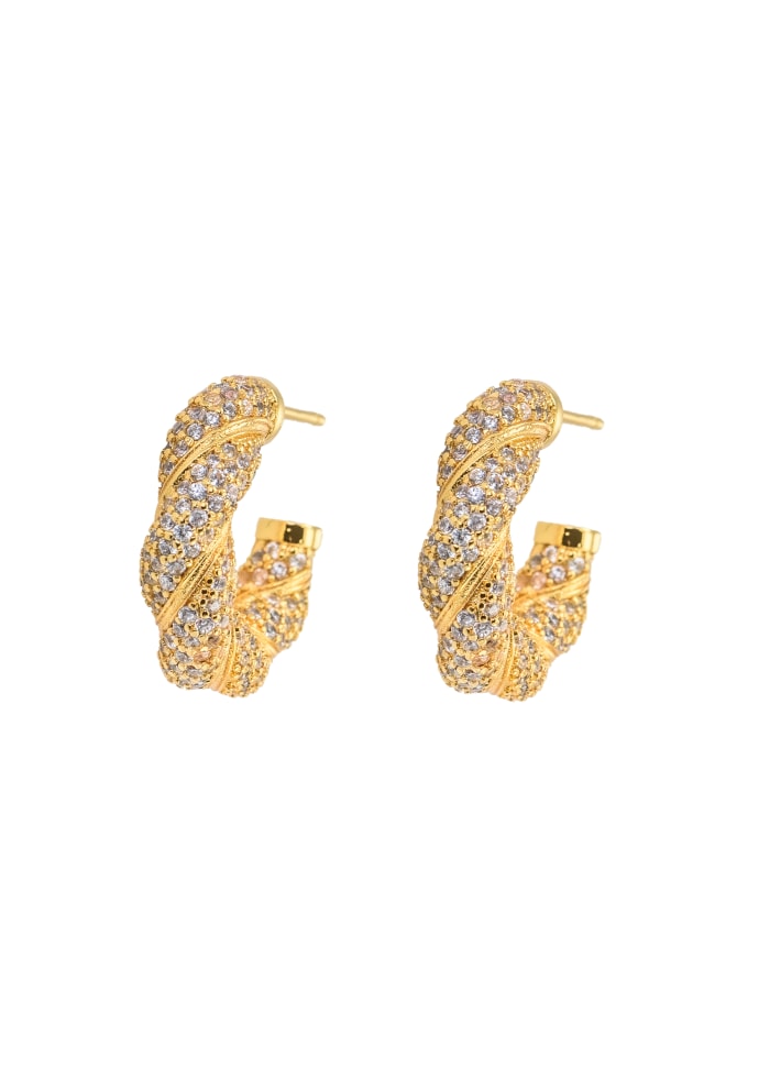 Twisted Chunky Hoops - White