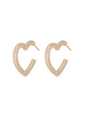 Stone Covered Heart Hoops - Clear