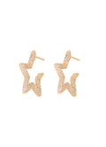 Stone Covered Star Hoops - Clear